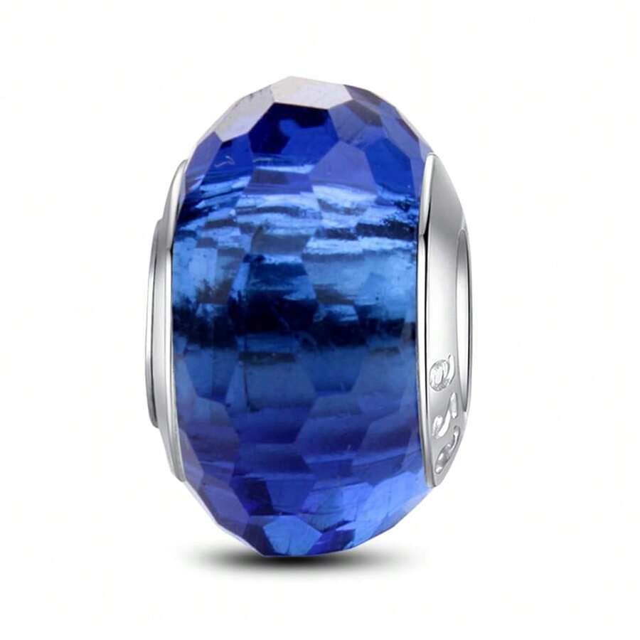 MICOO 925 Sterling Silver Charms For Bracelets,Fashion DIY Dangle Pendants Beads Simulated Birthstone Charms,Birthday Gifts For Women,1BlueCharms - 1BlueCharms - 查看 1