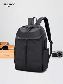 saroxi Men's Black Casual Lightweight Backpack, Portable Suitable For Travel, School, Large Capacity, Gift For Men - Black - View 13