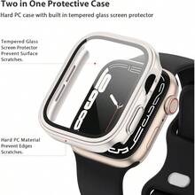 Paquete de 3 estuches rgidos para PC para Protector de pantalla Serie 6 Serie 5 Serie 4 SE 40mm, estuche protector completo con protector de pantalla de vidrio templado para 40mm, Transparente+ Luz de estrella+ Oro rosa - Transparente + Luz de estrella + Oro rosa + 40mm - Ver 3