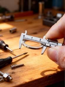 2pcs Portable Mini Vernier Caliper Tool, Alloy Vernier Caliper Keychain, Measurement Tool, Decorative Ruler 0.0-1.57 Inches, Suitable For Calibur Digital Tools, Woodworking Tools, Work Tools, Subway, Sewing Ruler, Measuring Instruments, A Delightful Christmas Gift! - Multicolor - View 7