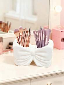 Honey Pot Shaped Makeup Brush Holder, Cute Milky White Cosmetic Display Rack, Makeup Storage Box, Best Birthday Gift, Home Decor - Multicolor - View 17