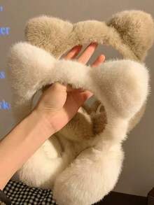 1 szt. Uroczy koci polarowy ocieplacz na uszy, składane, zimowe, ciepłe nauszniki, jednokolorowe pluszowe nauszniki, ochrona przed zimnem podczas jazdy na rowerze, nauszniki chroniące przed zimnem do uprawiania sportów na świeżym powietrzu, dla studentów, jako prezent dla mężczyzn i kobiet na jesień, zimowe akcesoria do nauszników - A - Zobacz 2