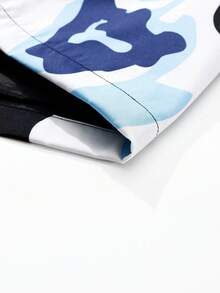 男士轻便休闲印花夹克，花卉图案外套，复古风，时尚大衣，长袖，翻领拉链设计，四季皆宜，街头摇滚风格，适合春秋季穿着 - 黑色 - 查看 8