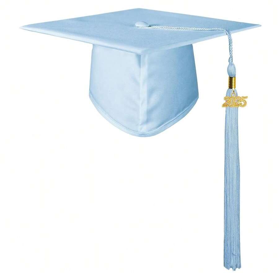 GraduationMall Matte Graduation Cap With 2025 Tassel For High Schoolsss & Bachelor,OneSize,Skyblue - 天藍 - 查看 1