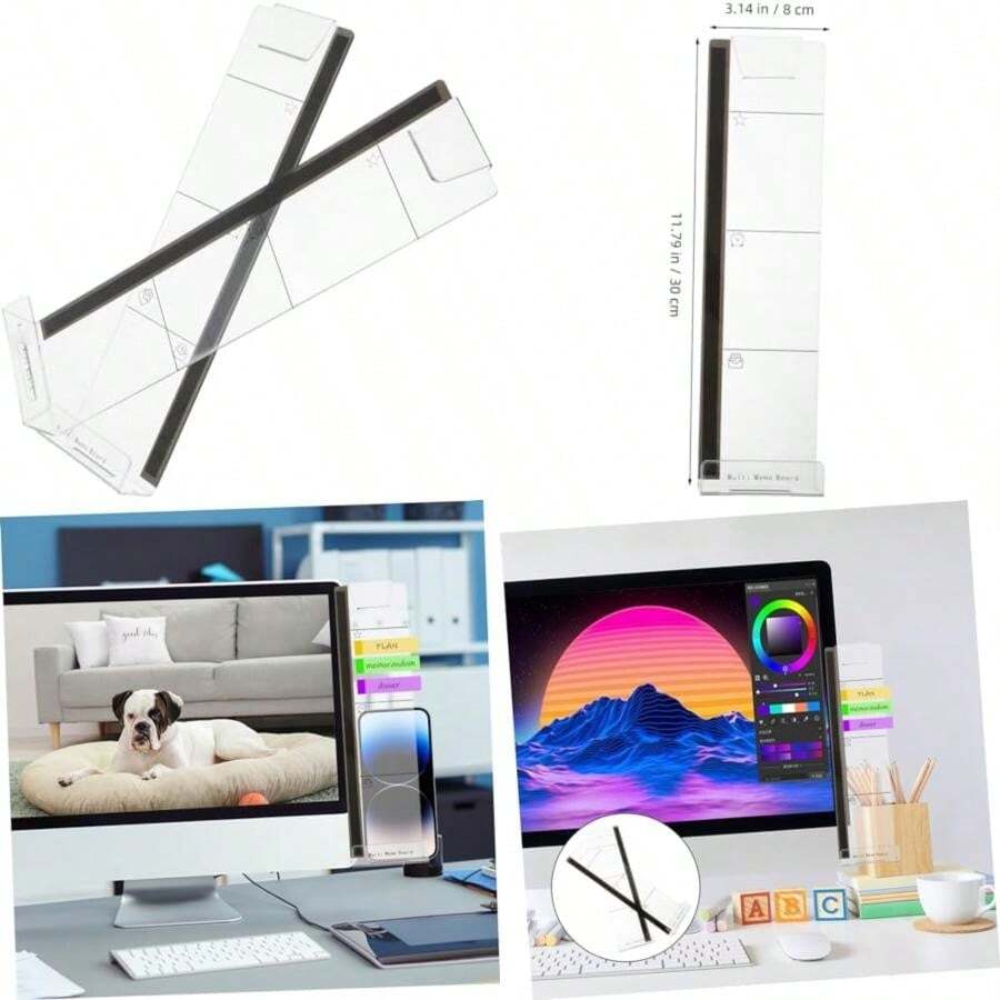 2 Piezas Tablero De Notas De Computadora Tableros De Mensajes De ílico Tablero Notas ílico Del Soporte Para Notas Panel Lateral Del El Lado Paneles Laterales(default) - Multicolor - Ver 1