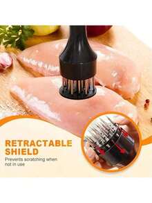 1PC Kitchen Meat Tenderizer, Camping Kitchen Tool, Stainless Steel Meat Tenderizer, Suitable For Home Kitchen ScenesTools For Making Steak(Random Color) - Random - View 3