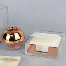 100 clips de papel de oro rosa de 28 mm, tamaño mediano, dispensador de clips de papel redondos, caja de almacenamiento para organizador de computadora y accesorios (oro rosa)(Oro Rosa) - Multicolor - Ver 7