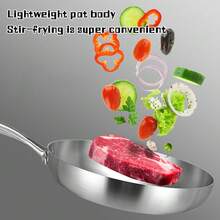 1个不锈钢煎锅 - 加厚三层涂层，适用于燃气灶和电磁炉，不粘表面，适合煎牛排和蔬菜，经久耐用且易于清洁，结构坚固，现代厨具，健康低烟煎牛排必备 - 彩色 - 查看 1