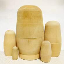 Five-Piece DIY Hand-Painted Matryoshka Dolls - Suitable For Painting Creation. The Smooth-Polished Blank Dolls Can Be Used In Art Classes And Creative Handicraft Projects - Multicolor - View 3