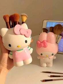 3 piezas Caja de almacenamiento de escritorio linda de Hello Kitty de Sanrio, pieza de arte decorativa hecha a mano tipo jarrón, adecuada para oficina y tocador, puede almacenar brochas de maquillaje y lápices, regalo perfecto para fiesta de cumpleaños - Multicolor - Ver 2
