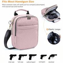 Soft Pistol Case, Gun Bag Women, CCW Pistol Bag, Crossbody Gun Bag, Concealed Carry Gun Pouch, Small Tactical Range Bag, Gun Case With Shoulder Strap Pink - 粉色 - 查看 4