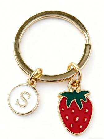 个性化草莓吊坠，可刻上姓名首字母和祝福语/情书 | 草莓钥匙扣 | 定制包包挂件 | 礼品袋挂件 | 汽车配件 | 送给老师、朋友、姐妹的礼物创意