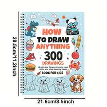 1 Book Of 300 Cute Object Drawings, Suitable For Painting Enthusiasts To Learn How To Draw Anything. The Book Provides Detailed Steps On Drawing Animals, Food, Gifts, And Other Wonderful Things. "How To Draw Everything 300 Drawings"