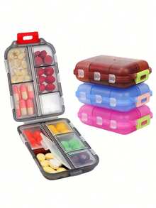 1 Peça Porta-Comprimidos Portátil e Lacrado, Mini Organizador Compacto de Comprimidos, Recipiente de Armazenamento de Medicamentos para Viagem, Organizador de Medicamentos à Prova d'Água e à Prova de Umidade, Caixa de Armazenamento de Suplementos Vitamínicos e Fitness com Compartimentos Separados, Carteira Divisória de Comprimidos, Recipiente de Partição de Óleo de Peixe Vitamínico, Caixa de Armazenamento de Medicamentos Portátil e à Prova d'Água para Viagem, Caminhada, Escalada - Multicolorido - Visão 9