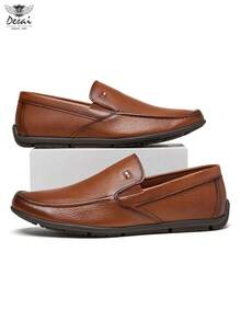 Desai New Men's Fashion Versatile Loafers, Casual Slip-On Soft Bottom Moccasins, Business Casual Versatile Shoes - Light Brown - View 5