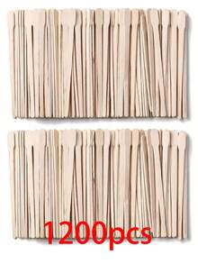 100/200/1200pcs Natural Wooden Wax Removal Sticks - A Compact Hair Removal Tool For Eyebrows, Lip And Nose Hair - Easily Achieve Smooth Skin At Home Or Spa - Apricot - View 13