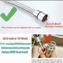 2cm G1/2 Pull-Down Kitchen Faucet Sprayer Head Replacement, Dual Function Faucet Spray Nozzle, Sink Sprayer Replacement Head, Kitchen Faucet Sprayer Hose Nozzle