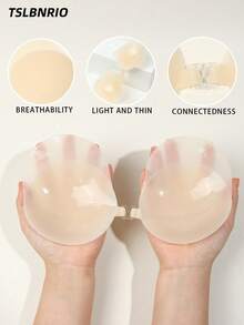 1 Pair Of Push-Up Adhesive Bras, Women's Invisible Underwear, Nipple Covers, Can Enhance Cleavage And Lift - Multicolor - View 2