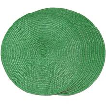 FunWheat Round Braided Placemats Set Of 6 Table Mats For Dining Tables Woven Washable Non-Slip Place Mats (Green Shining, 6pcs),ChristmasGreen15inchessetof6 - ChristmasGreen15inchessetof6 - View 1