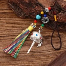Small Rotating Prayer Wheel Keychain Pendant, Chinese Style Metal Accessory, High-End Gift With Rotating Function - Multicolor - View 8