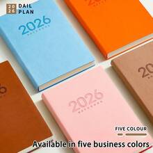400 Pages 2026 English PU Leather Planner - Adult English Planning Book, Beautiful Notebook, Monthly Goals & Daily Task Checklist, Dated Notebook Portable Faux Leather Diary, Suitable For Students, Professionals, Office, School Time Management & Project Planning, Gift For Teachers - All-english Leather-bound Planner - View 3