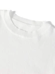1pc Men's Casual Basic Solid Color Slim Fit Crew Neck Long Sleeve Knitted Sweater - White - View 6
