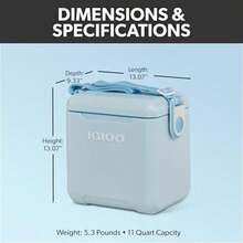 Tag-Along Too - Hielera Estilo Picnic de 10.4 litros con Correa, Verde Azulado(Azul polvoriento) - Multicolor - Ver 3