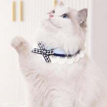 1pc Cute Cat Creativity Beautiful Fashion Cute Hand Woven Neck Soft Collar Pet Decoration Bow Cat Scarf Collar Water Scarf For Dogs Cats Cute Soft Comfortable Collar For Pets Comfortable Cute Pet Accessories Available In A Variety Of Sizes - Multicolor - View 2