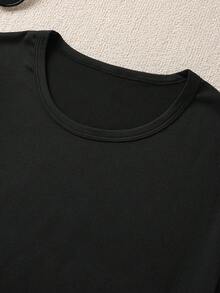 Disney 米妮系列印花休闲时尚短袖T恤，弹力面料，不透光，易于打理，适合日常穿着。 - 黑色 - 查看 6