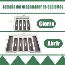 48+1 PCS Juego De Cubiertos Con Organizador De Cubiertos,Porta Cubiertos De Cocina,Cubiertos De Acero Inoxidable 8 Personas,Cuchillos Para Carne,Resistente Óxido, Apto Para Lavavajillas(Plateado) - Multicolor - Ver 9