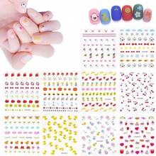 IHUKEIT 10 Sheets Cute Nail Stickers For Kids Including Animals Fruits Flowers Food Rainbow Leaves Designs Self Adhesive Nail Decals For Little Girls Women Nail Art Decoration Fun - ColorA - 查看 1