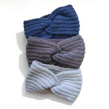 1/3pcs Set Thick Knitted Headband, Handmade Criss-Cross Yarn Headband Ear Warmer Headwrap, Fashionable Knitted Headband Hair Accessory, Suitable For Women And Girls Fashion Hair Band - Solid Color - View 26