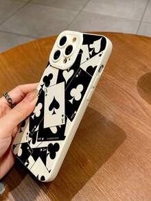 Funda para  con temática de naipes de labios rojos, apta para los modelos  17 Air, 16E, 15, 14, 13, 12, 11, XS Max/XR/Mini/Pro/Plus/Pro Max, compatible con Samsung S25/S24 Ultra/S23 FE/S22 Plus/ S21/S20/A81/A55/A54/A35/A34/A32/A25/A24/A21S/A16/A15/A13/A12/A06/A05/A04/A03, OPPO Reno/FIND/A/F, VIVO S/Y/V, series /Redmi/POCO/NOTE, series Honor X. Fundas de TPU para teléfonos que ofrecen protección a prueba de golpes, caídas y manchas, esenciales para uso personal o para regalar. Perfectas para San Valentín, Halloween, Navidad, Año Nuevo y todas las ocasiones festivas. - Blanco-1 - Ver 3