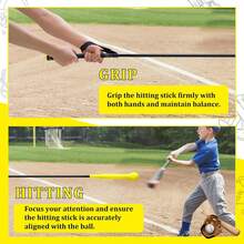 Bastón de béisbol para bateo, equipo de práctica de bateo, para béisbol y sóftbol, manubrio extendido con correa de agarre - Entrenador de swing de béisbol - Ver 12