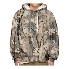 Sudadera Camuflaje Hombre - Patrn de Hojas, Camuflaje Woodland Manga Larga para Caza y Outdoor - Sudadera de camuflaje 3 + CH - Ver 2