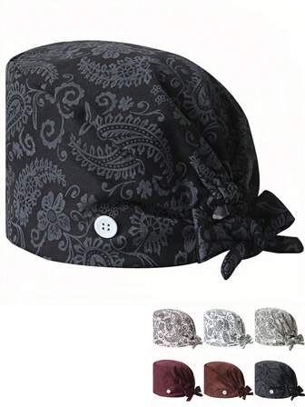 1pc Women's High-Quality Paisley Floral Patterned Bohemian Style Nurse Cap/Head Wrap - Lightweight, Easy To Carry, Anti-Bacterial And Anti-Dust, Suitable For Hospital, Beauty Salon, Veterinary Clinic Workers, Housekeepers