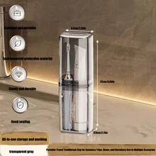 一套旅行洗漱杯套装，包括牙刷杯、牙刷架、牙刷收纳盒、漱口杯、口腔护理杯、便携式牙刷杯