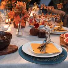 Round Placemats Set Of 6 Table Mats For Than1ks 1giving Tables Washable Non-Slip Place Mats 15 Inch For Fall(Thankful,6pcs),Thankful15inchessetof6 - Thankful15inchessetof6 - View 3