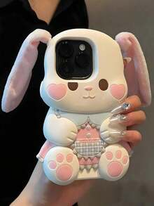 Kawaii 3D Rabbit Silicone Phone Case With Plush Ears Compatible With Iphone 17/17pro/7air/17PROMAX/16/16PRO/16PLUS/16PROMAX/15/15PRO/15PLUS/15PROMAX/14PROMAX/14/14PRO/14PLUS/13/13PRO/13PROMAX/12/12PRO/12PROMAX/11/11PRO/11PROMAX/XS/XR/XSMAX/7PLUS/8PLUS/7G/8G/6G/6PLUS/Compatible With Iphone12 Mini/Compatible With Iphone13 Mini- Cute Cartoon Cover, Perfect Gift For Girlfriend - 彩色 - 查看 3