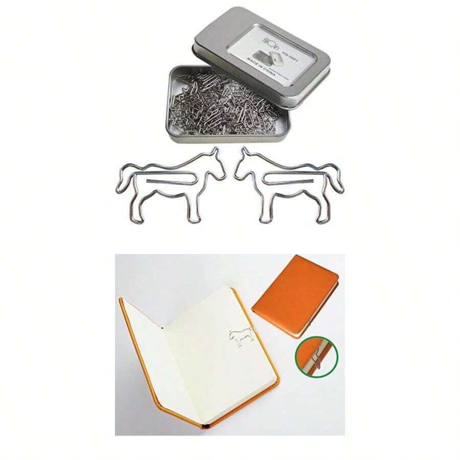 Pinzas de papel para caballos, marcador de página en forma de animal para suministros escolares de oficina, idea de regalo, 30 unidades (paquete de 1 caja)(Modern) - Multicolor - Ver 1