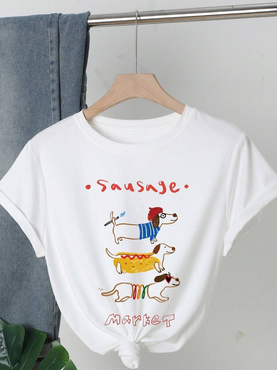 Casual Versatile Solid Color Loose Batwing Short Sleeve T-Shirt - White - View 1