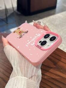 Funda para teléfono con diseño navideño de renos, compatible con teléfonos ,  17,  16 Pro Max,  15 Pro Max,  13 y  12. Fabricada en TPU con un proceso de electrochapado de alta calidad que ofrece protección contra golpes y caídas. Un regalo ideal para familiares, amigos, seres queridos, parejas y para Navidad. - Rosa - Ver 5