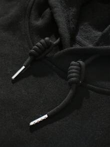 Sudadera con capucha para hombre, verde neón, con gráfico de la Gran Ola de Kanagawa y rosas rojas - Sudadera urbana con estampado de ola de Hokusai y kanji, capucha ajustable con cordón, bolsillo tipo canguro, jersey cómodo para primavera/otoño, moda urbana casual (corte regular) - Oscuro - Ver 4