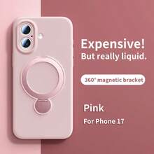 Liquid Silicone Magnetic Adsorption Protective Case With Stand For IPhone 17/16 Pro Max/15 Pro/14 Pro Max, Slim Shockproof Cover For IPhone 13 Pro/13/16/15 Pro, Suitable For Wireless Charging