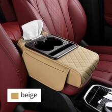 Organizador de Caja de Pañuelos para Coche, Caja de Almacenamiento de Consola, Caja de Reposabrazos, Cojín de Consola, Caja de Aumento de Altura de Consola y Consolas de Piso, Caja de Almacenamiento de Teléfono de Consola, Caja de Reposabrazos para Coche - carmesí - Ver 6