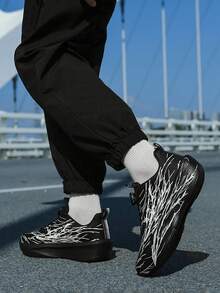 Men's Sports Shoes Size 39-45, Lightweight Running Shoes, Luminous Rotating Buckle Thick Sole Sports Running Shoes, Comfortable Shock Absorption Stable Breathable Sports Shoes - Multicolor - View 2