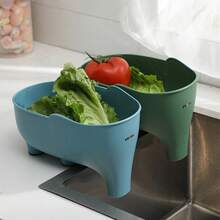 1pc Multifunctional Kitchen Sink Drain Basket, Vegetable & Fruit Washing Strainer, Elephant Design Practical Kitchen Tool