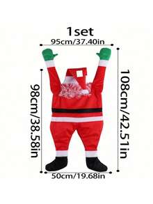 1 件大型现代圣诞老人挂饰，聚酯纤维户外攀爬圣诞老人，圣诞树装饰，节日墙壁栏杆装饰，适合节日主题派对背景 - 无需电源 - 彩色 - 查看 10