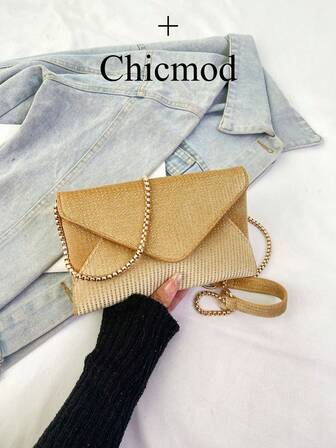 Dammode Enkel Mångsidig Enaxlad Diagonal Kuvertväska Kedjeväska, Lämplig För Shopping, Plånbok, Shopping, Unga Kvinnor, Högskolestudenter, Nygifta, Tjänstemän. Lämplig För Kontor, Universitet, Arbete, Affärer, Pendling, Friluftsaktiviteter, Resor och Utflykter