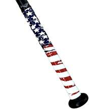 Cinta de agarre de murciélago de polímero para béisbol/softball |   Reemplazo de agarre de bate de béisbol precortado de 1,10 mm |   Bandera americana roja, blanca y azul - Morado - Ver 10